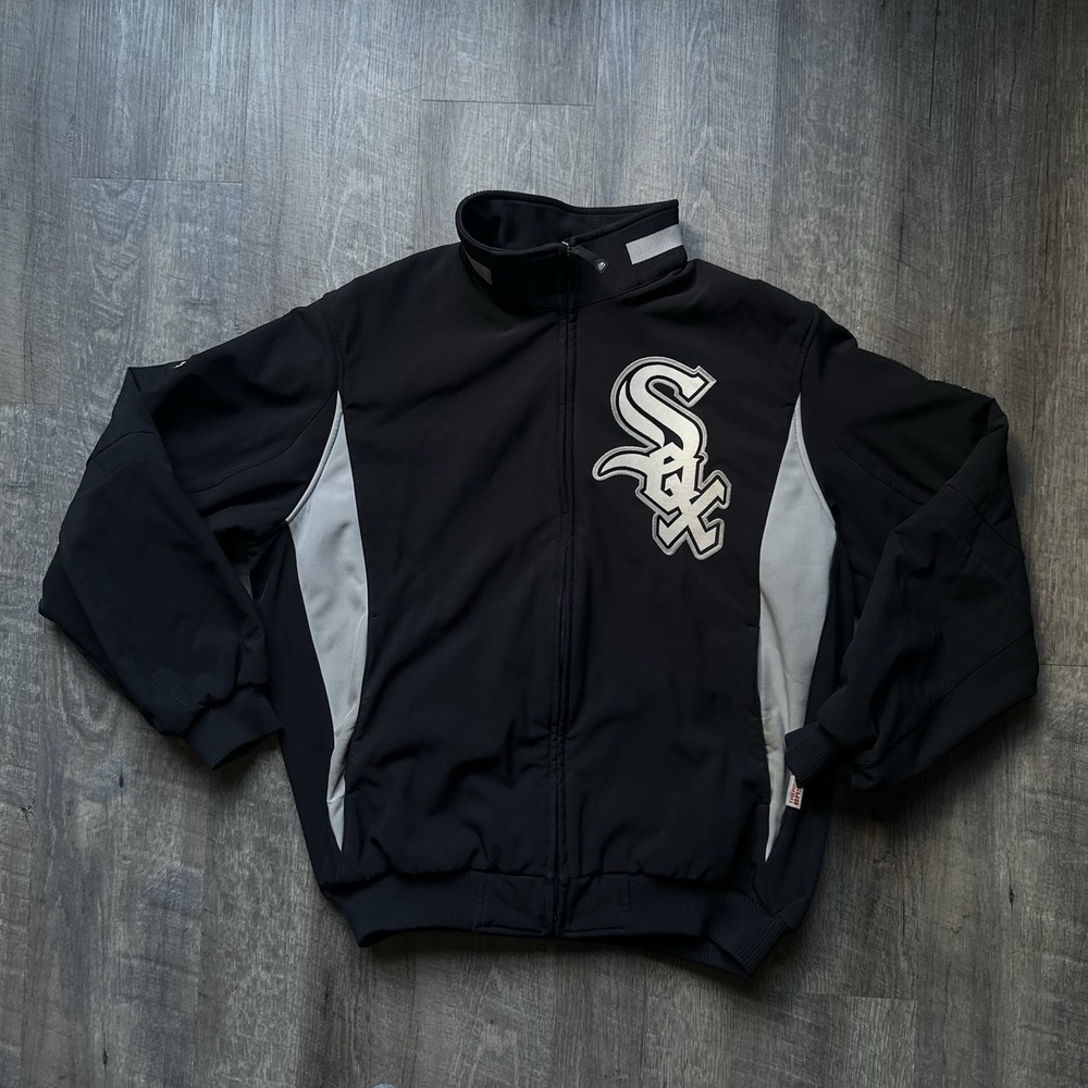 Majestic Chicago White Sox Dugout Jacket Full Zip Therma Base Size Large Vintage